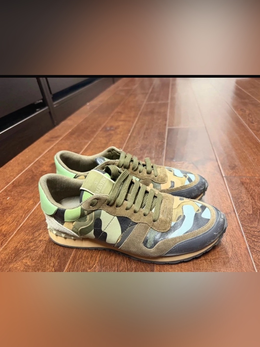 Valentino Garavani Rockrunner Camouflage / Green Sneakers size 9